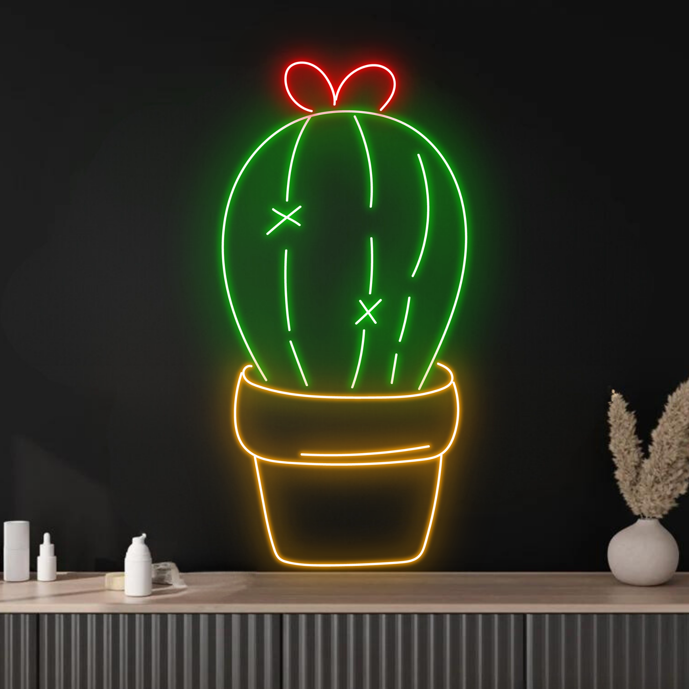 Succulent Planter Neon Signs Plan Flower Shop Wall Decor