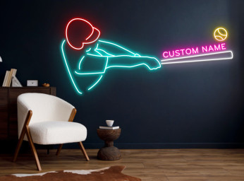 Custom Name Baseball Player Neon Sign