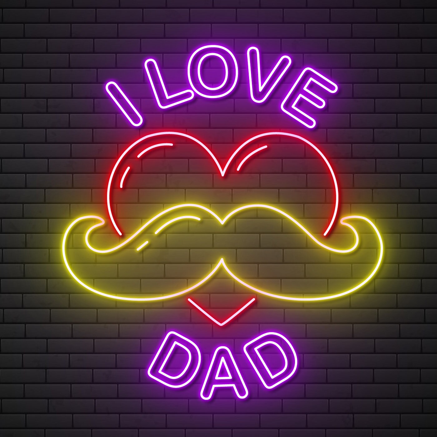 I Love Dad Neon Sign Father Day Idea