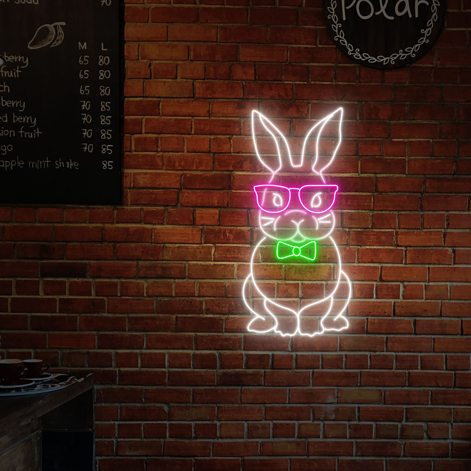 Cute Rabbit Neon Sign Bunny Wall Art Decor