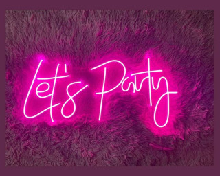 Let's Party Neon Sign Pool Birthday Par Pub Decor