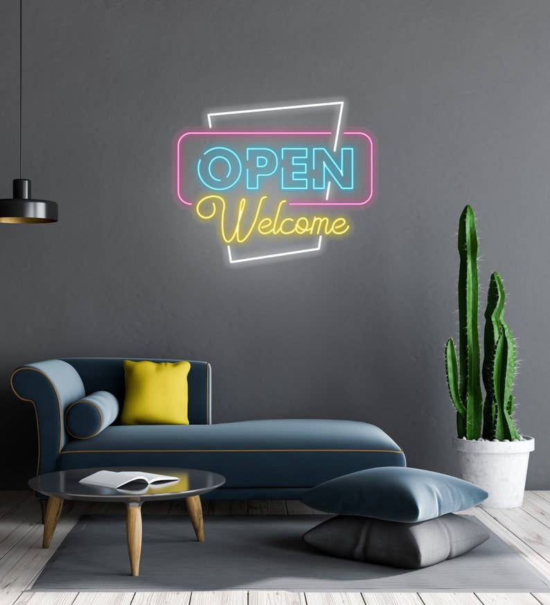 Open Welcome Sign For Store Shop Decor