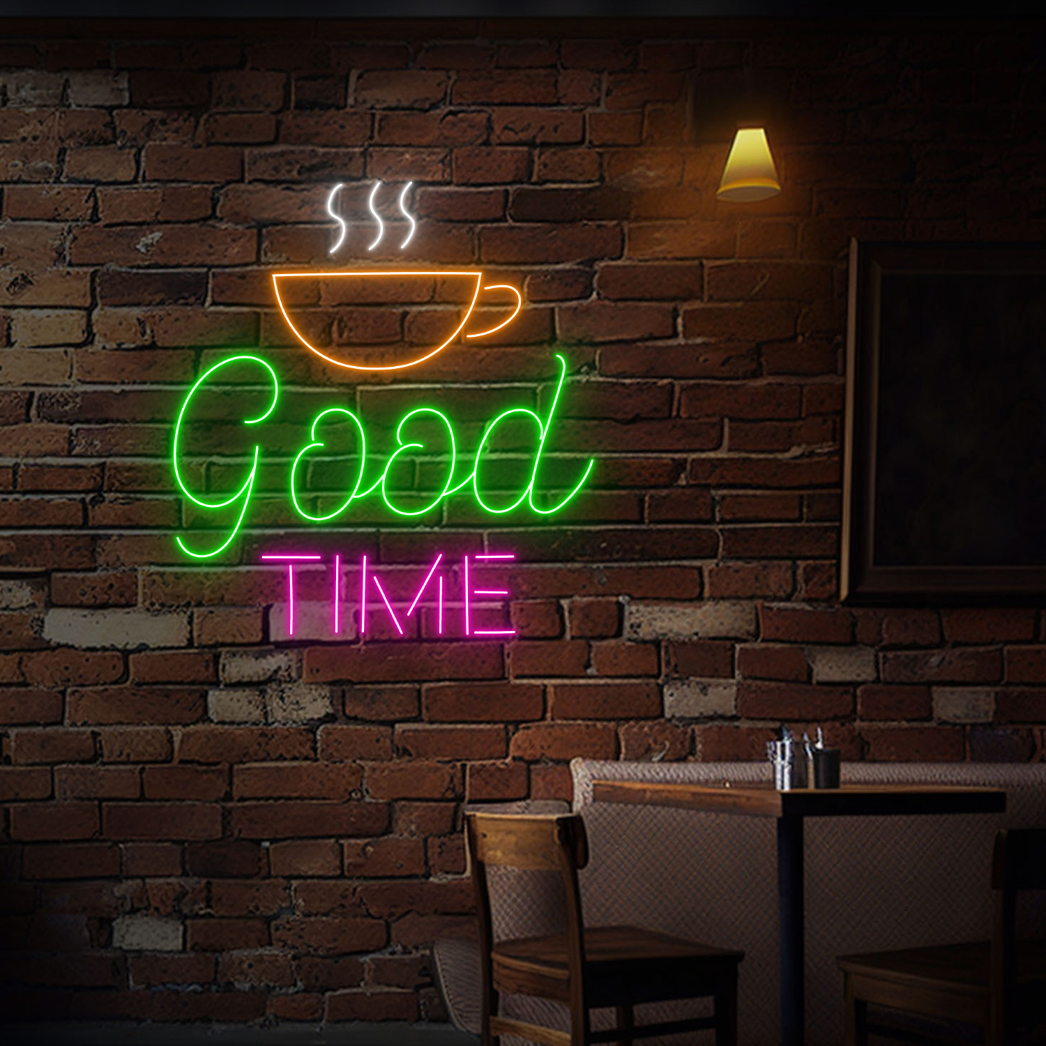 Good Time With Coffee Neon Sign Coffee Shop Wall Decor