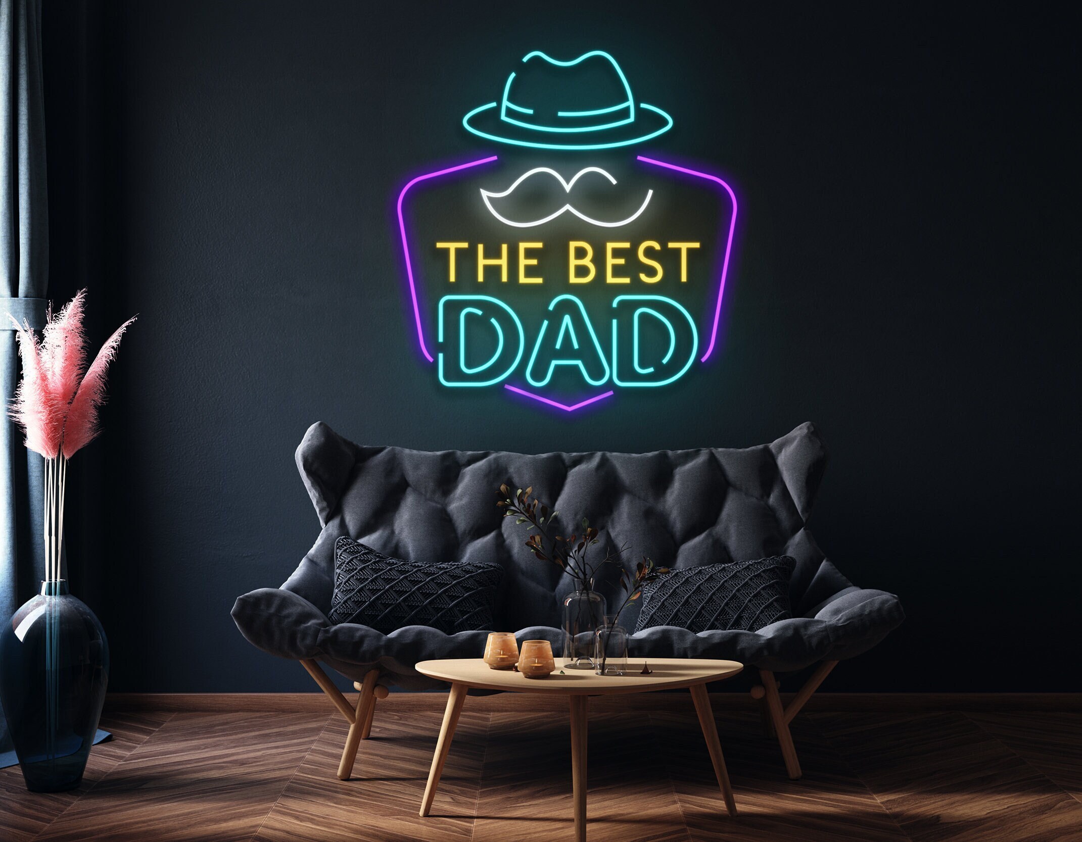 The Best Dad Neon Sign Father Day Idea