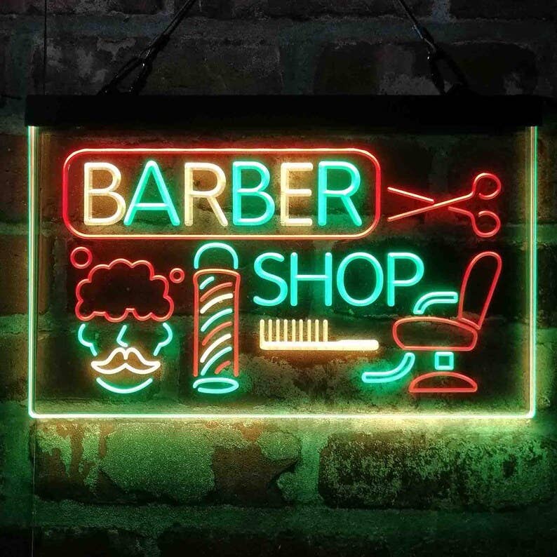 Barber Shop Sign Pole Hair Cut Salon LED Sign