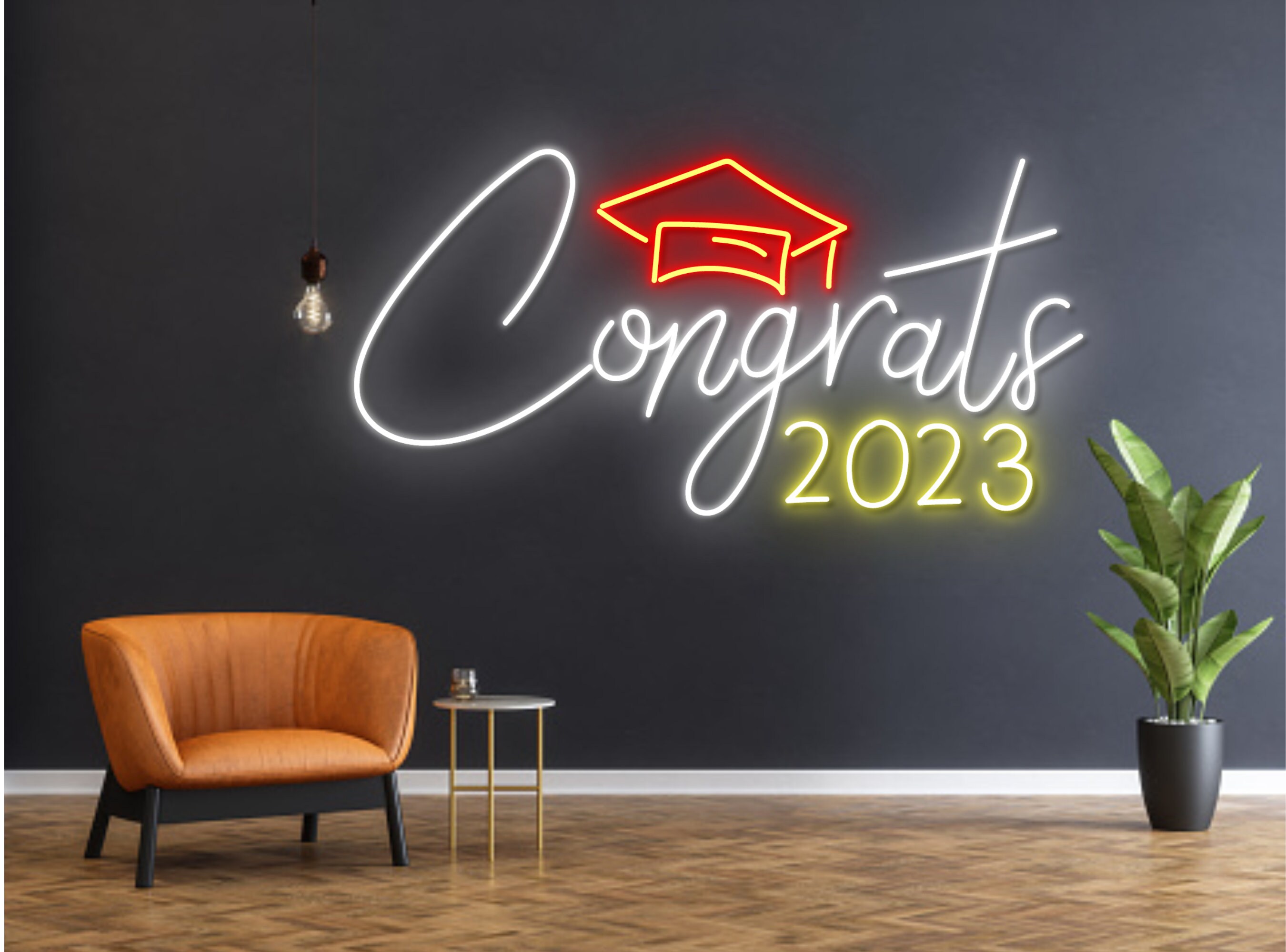 Congrats 2023 Graduates Cap Hat Neon Sign