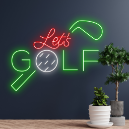 Let's Golf Neon Sign Gilf Club Shop Store Decor Signboard