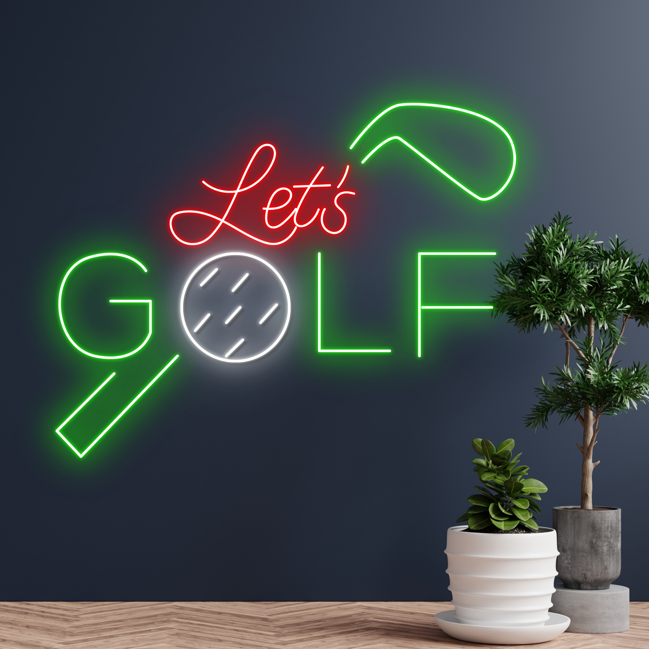 Let's Golf Neon Sign Gilf Club Shop Store Decor Signboard