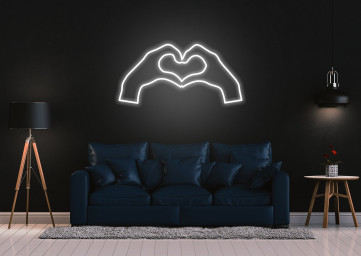 Heart Hands Neon Sign Bedroom Decor