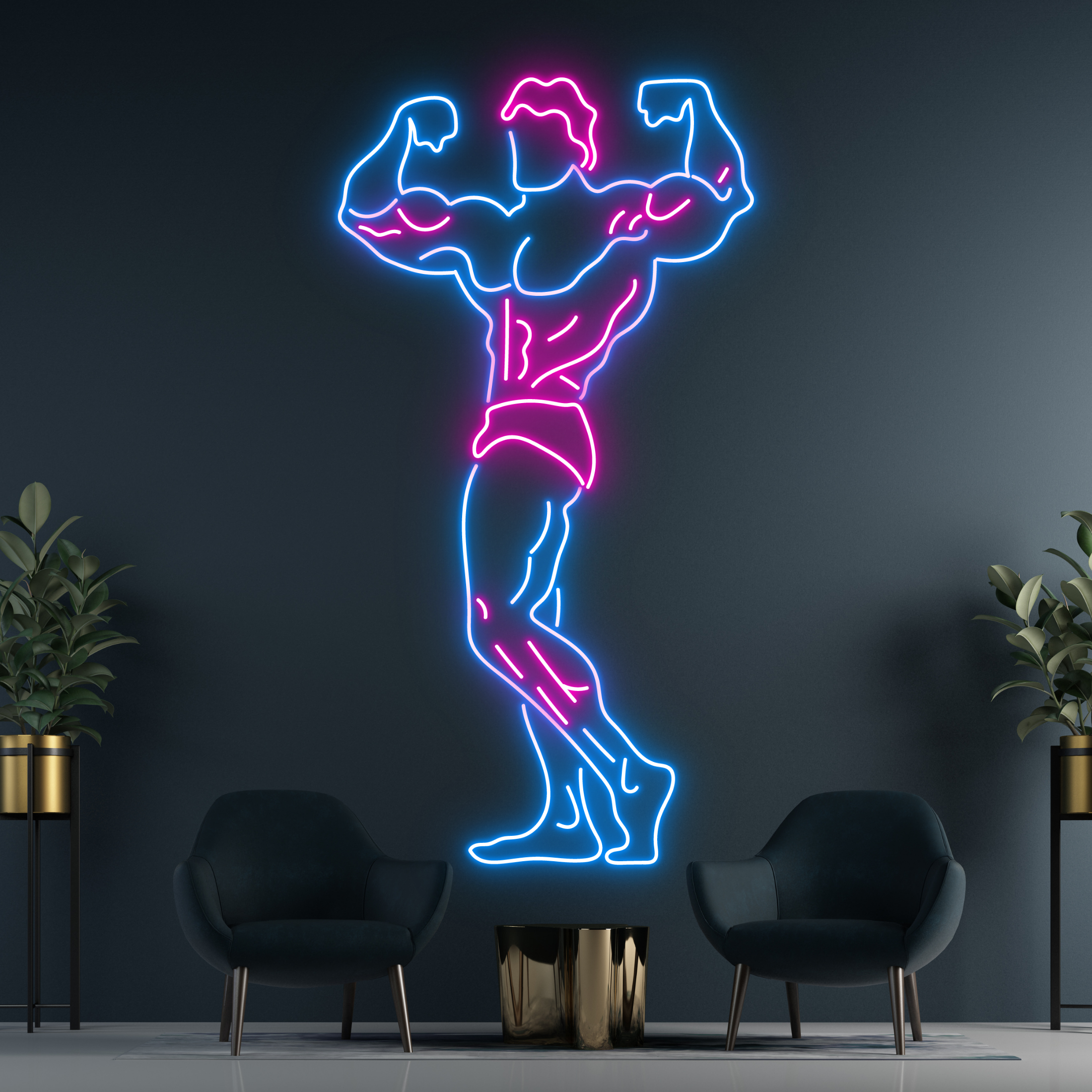 Sport Man Neon Sign Gymer Gym Fitness Club Wall Decor