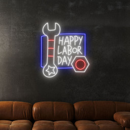 Happy Labor Day Neon Sign Wall Art Decor