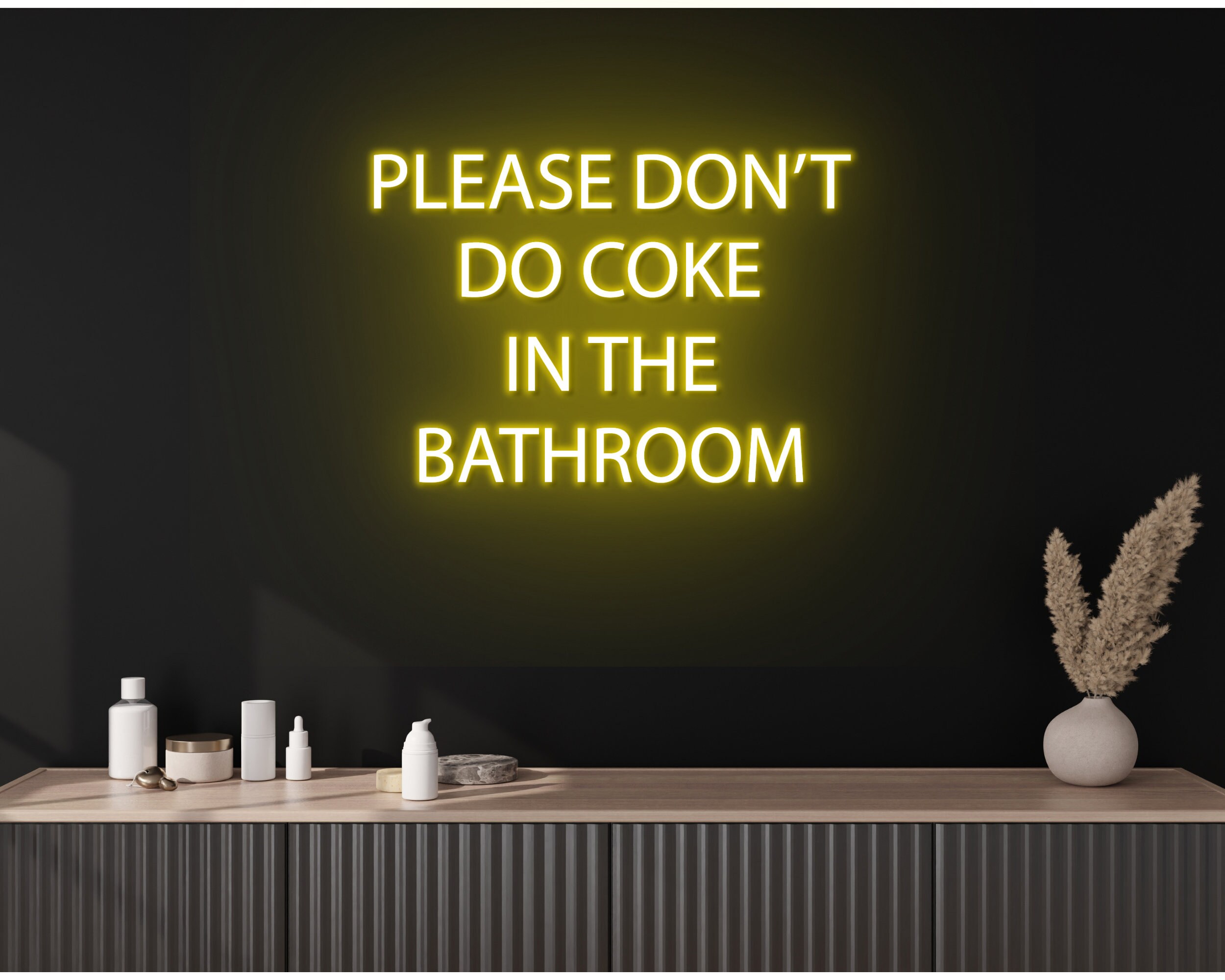 Please Don't Do Coke In The Bathroom Neon Sign