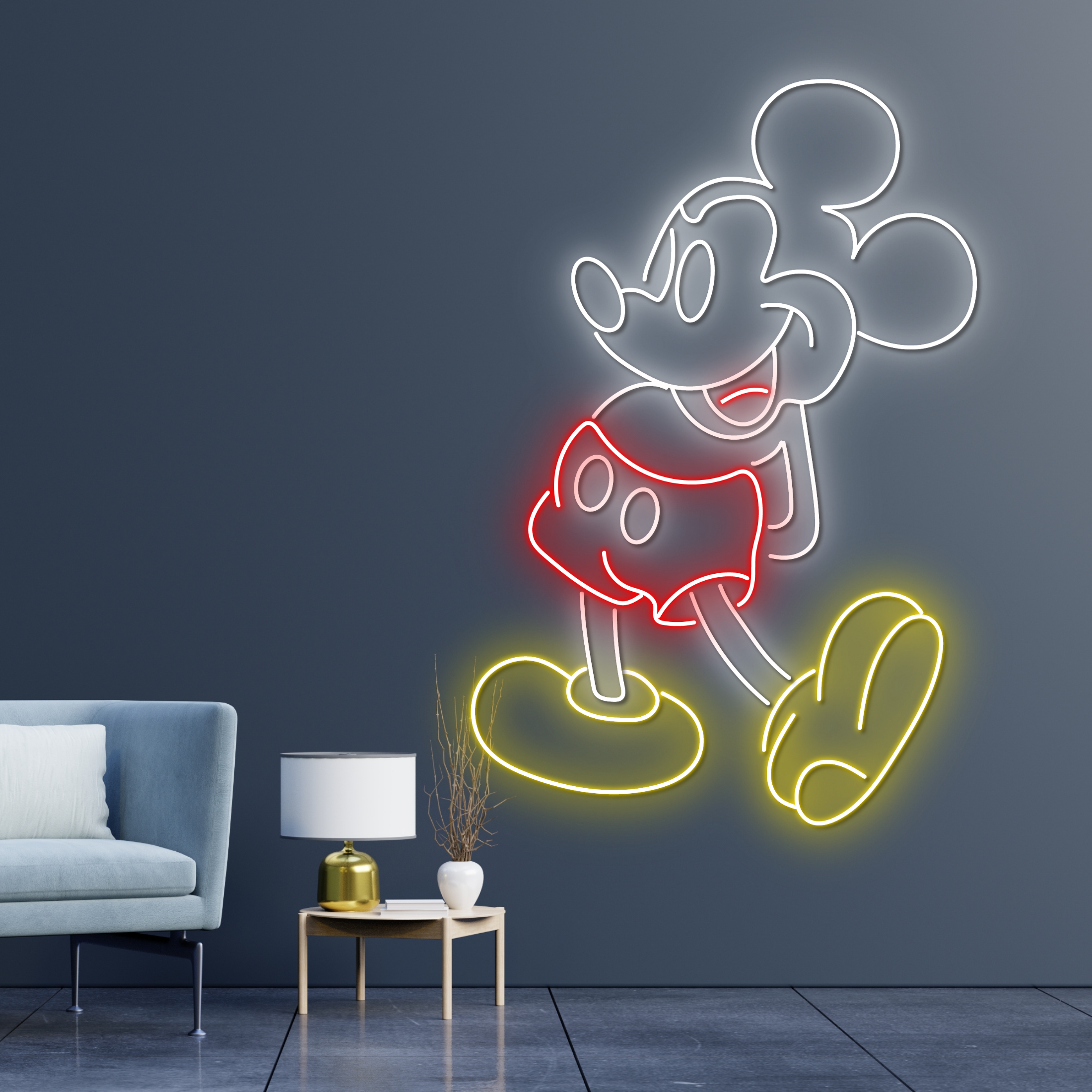 Mickey Mouse Neon Led Signs Disney Wall Hanger Art Decor