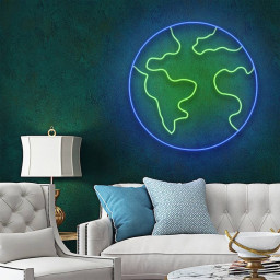 Earth Neon Signs Class Room Decor