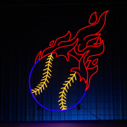 Fire Baseball Neon Sign Baseball Club Wall Decor Signboard