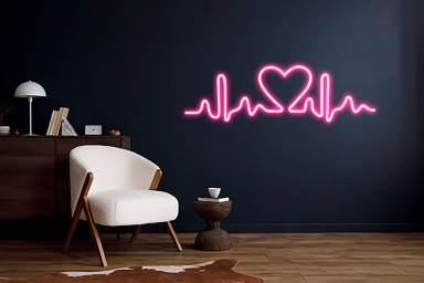 Heart Beat Neon Sign Love Art Wall Decor