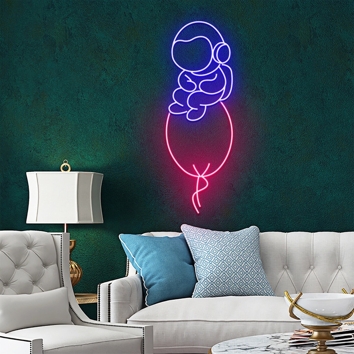 Astronaut With Balloon Neon Signs Wall Decoration