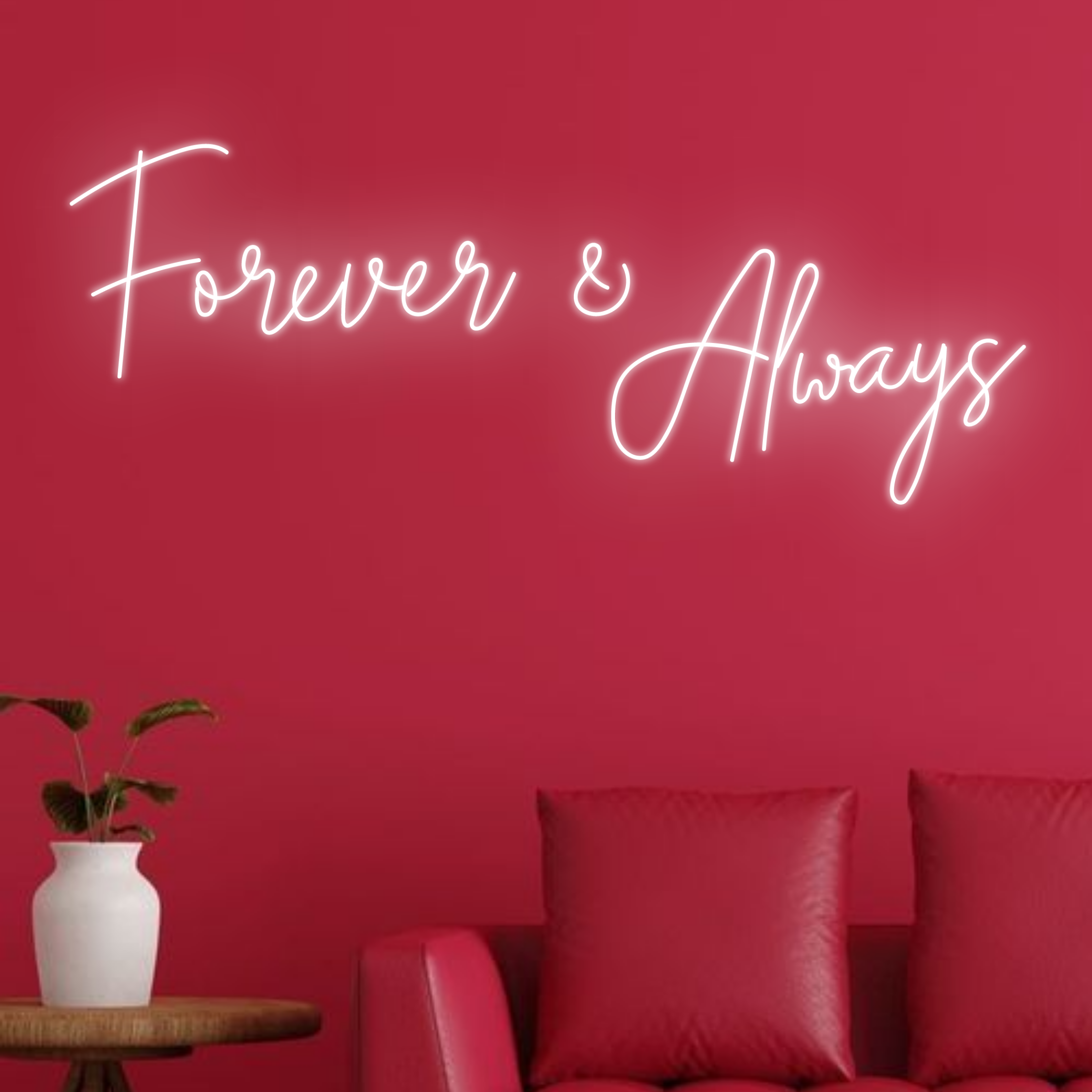 Forever And Always Neon Sign Wedding Party Couple Wall Decor