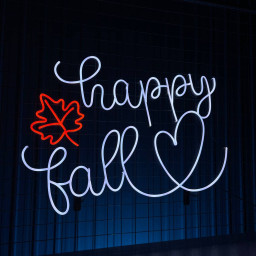 Happy Fall Neon Sign Autumn Thanksgiving Light Wall Decor