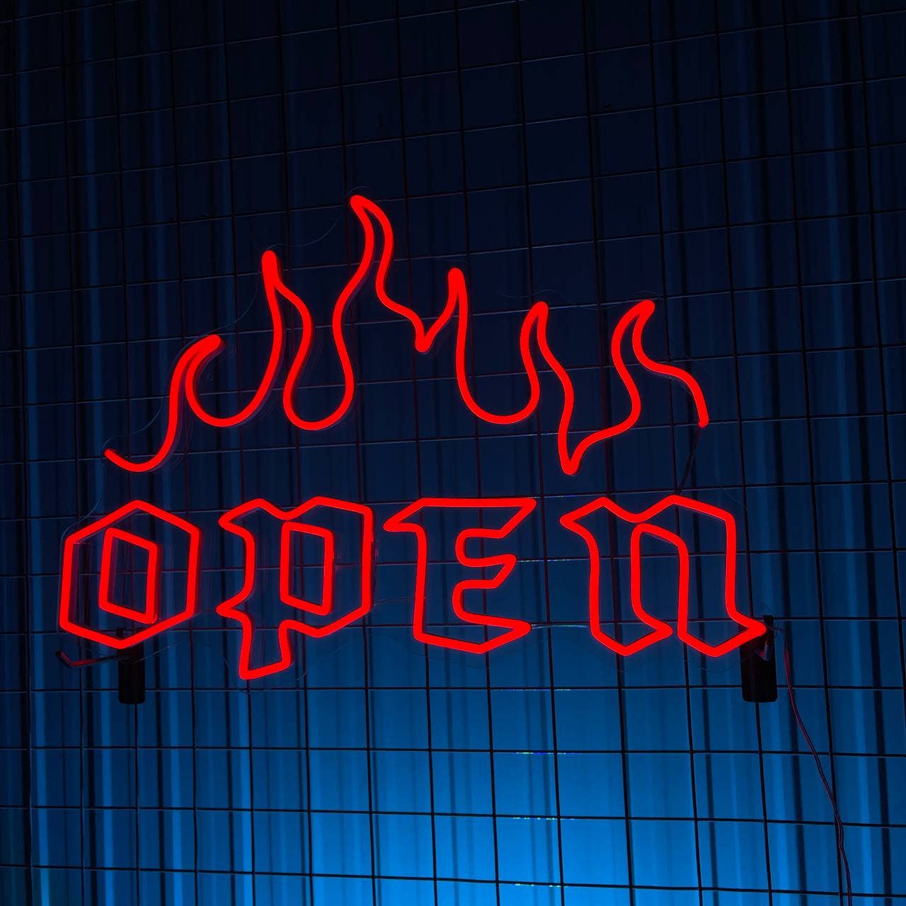 Open Fire Neon Signs Welcome Sign Decor