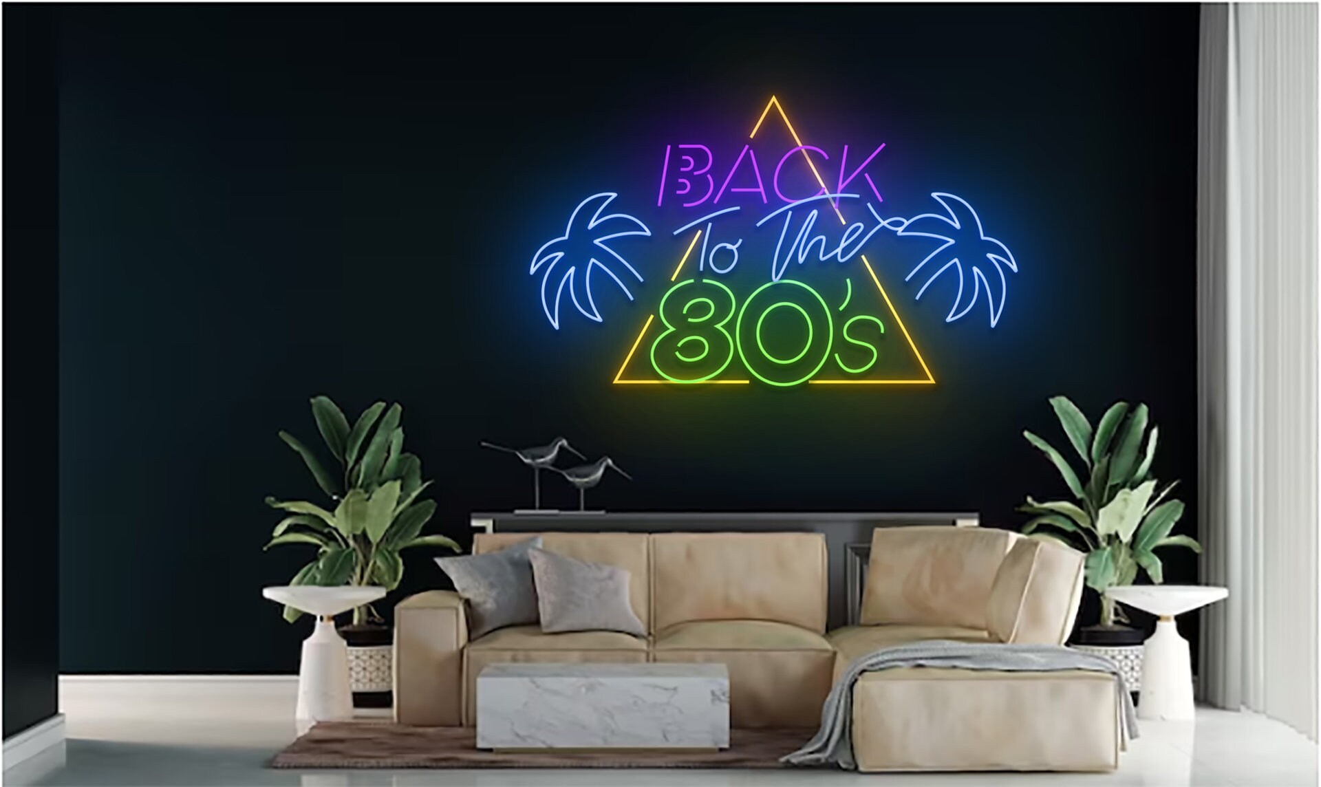 Back To The 80's Neon Sign Wall Art Signage