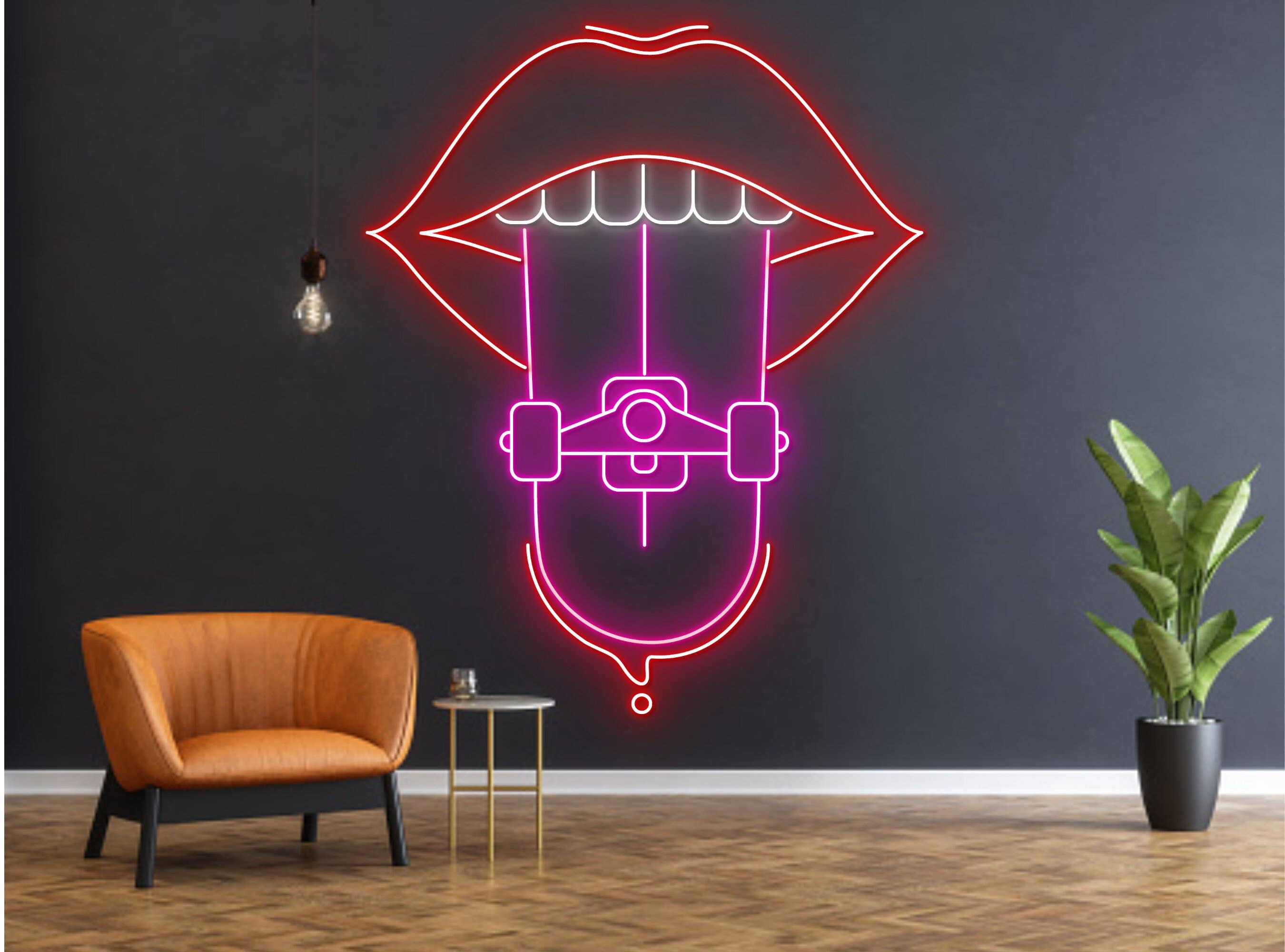 Sexy Lips And Surfboard Neon Signs