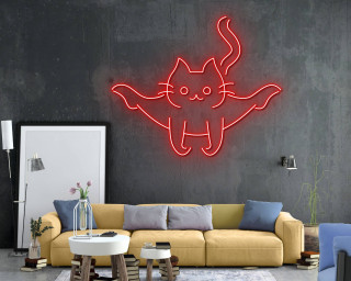 Cat Yoga Pose Line Art Neon Signs