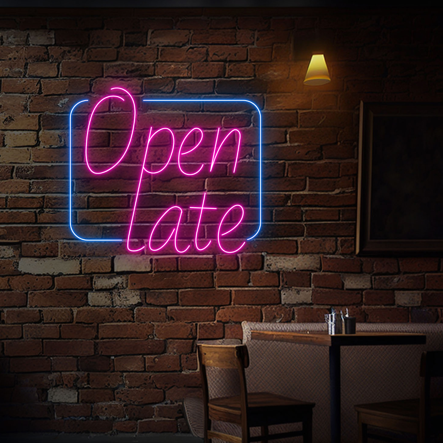 Open Late Neon Sign Shop Bar Decor