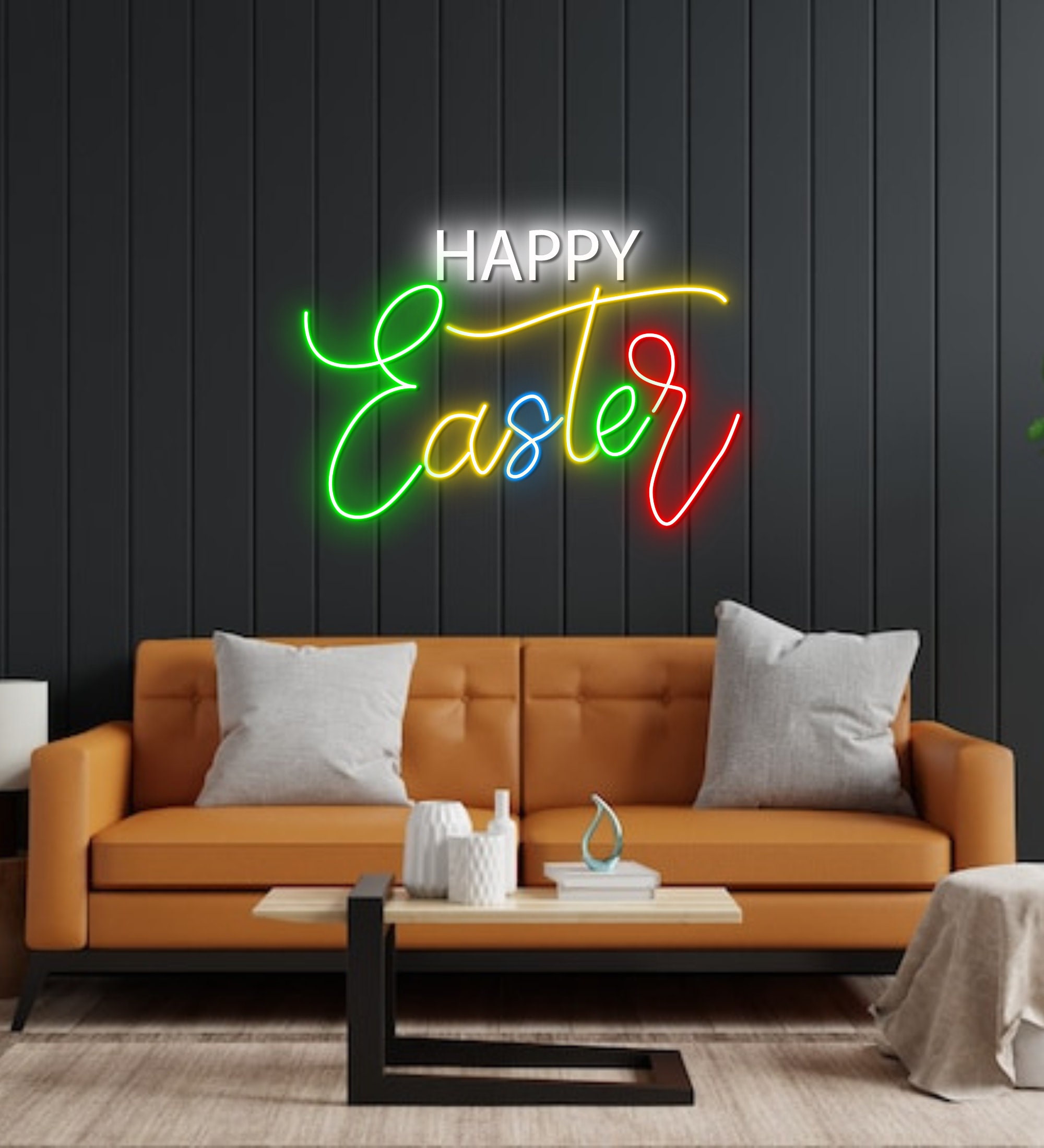 Happy Easter Neon Sign Easter Decor