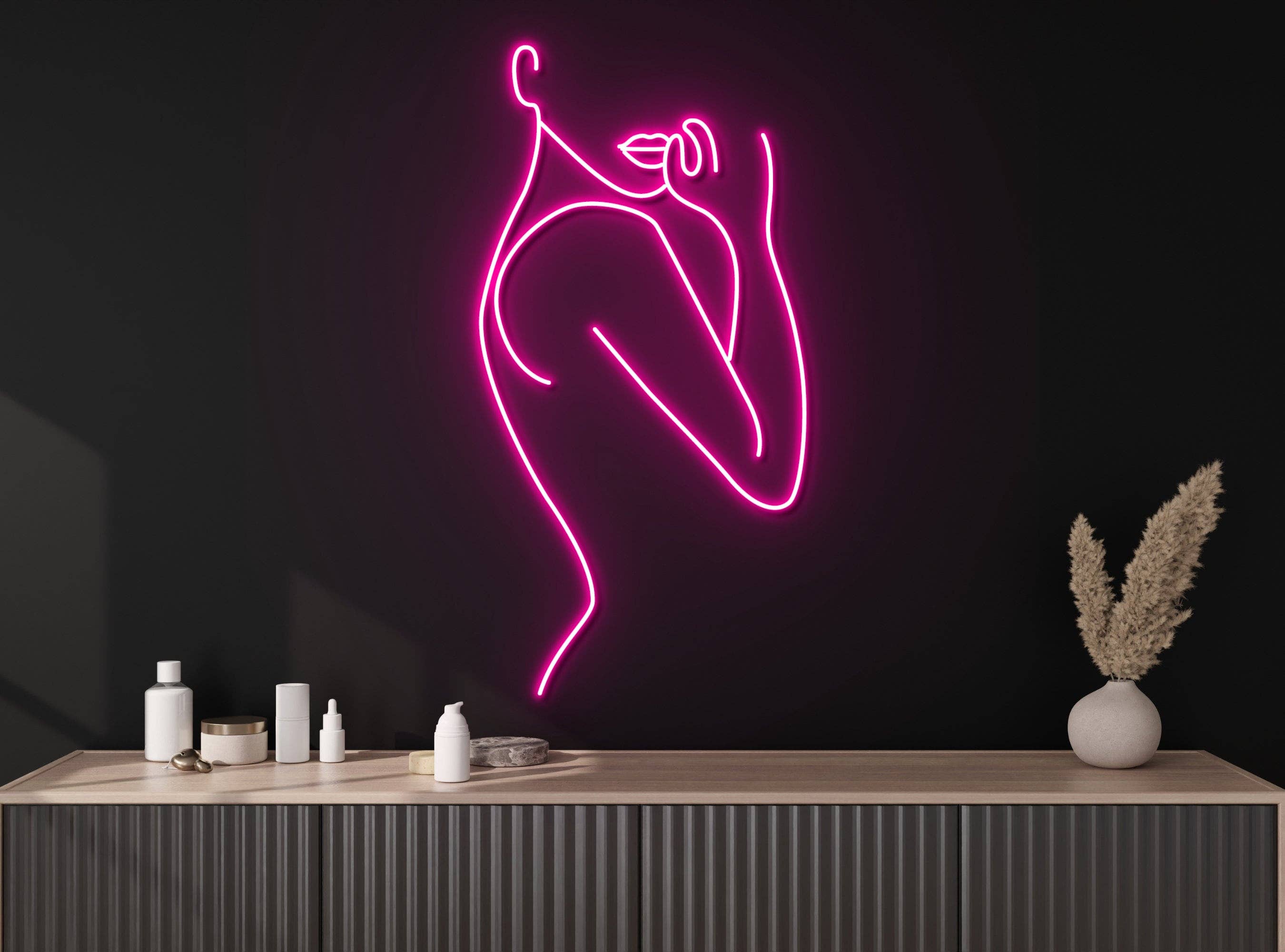 Body Woman Line Art Neon Signs Abstract Art Decor