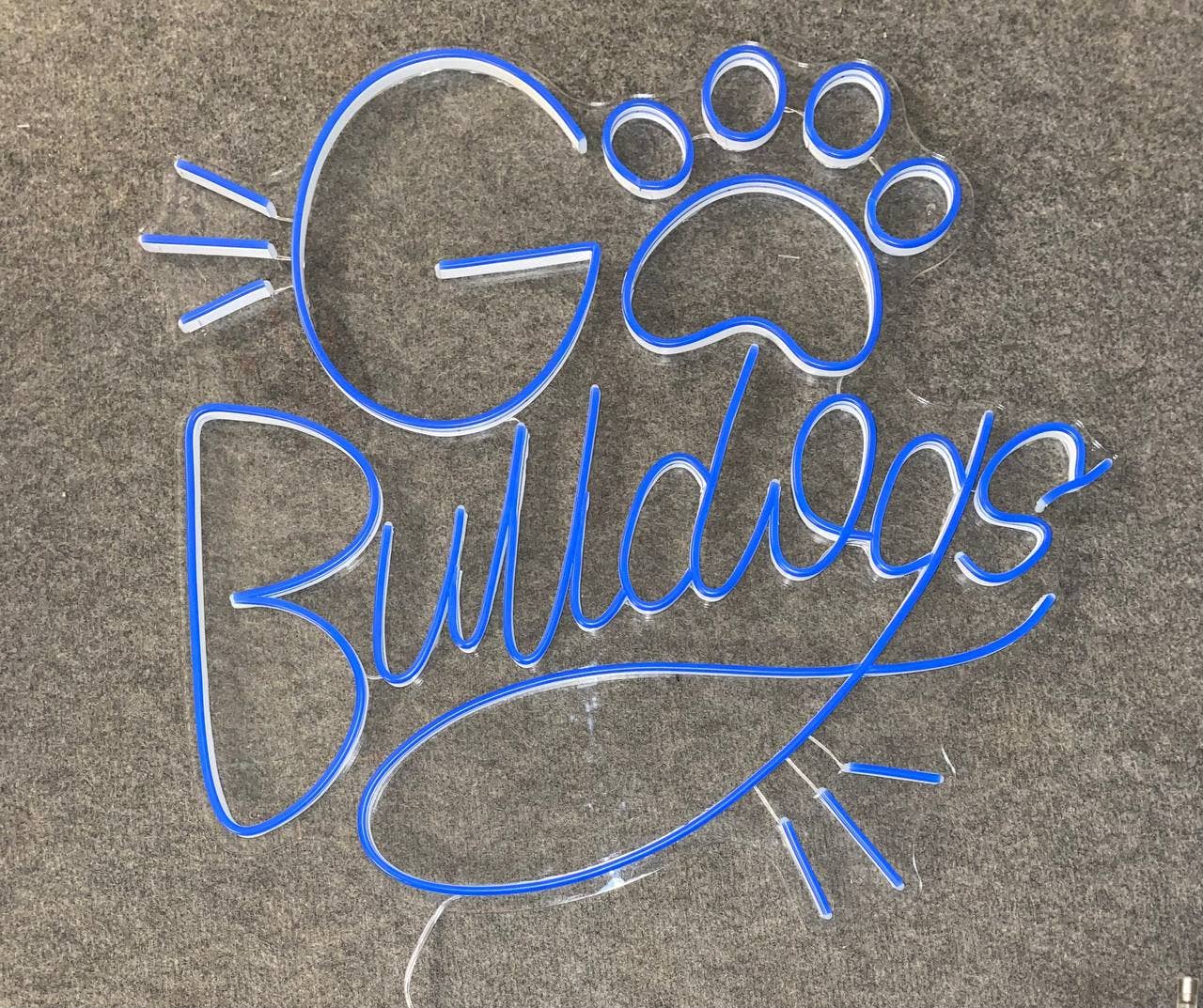 Go Bulldogs Neon Signs Welcome Sign for Pet Salon Vet