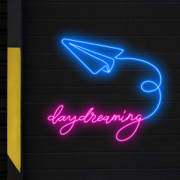 Paper Airplane Day Dreaming Neon Sign Wall Art Decor