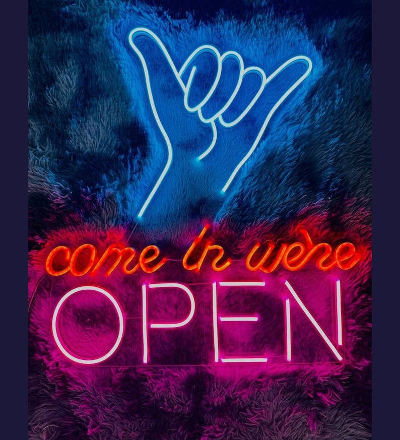 Open Neon Sign Shop Store Welcome Sign Shop