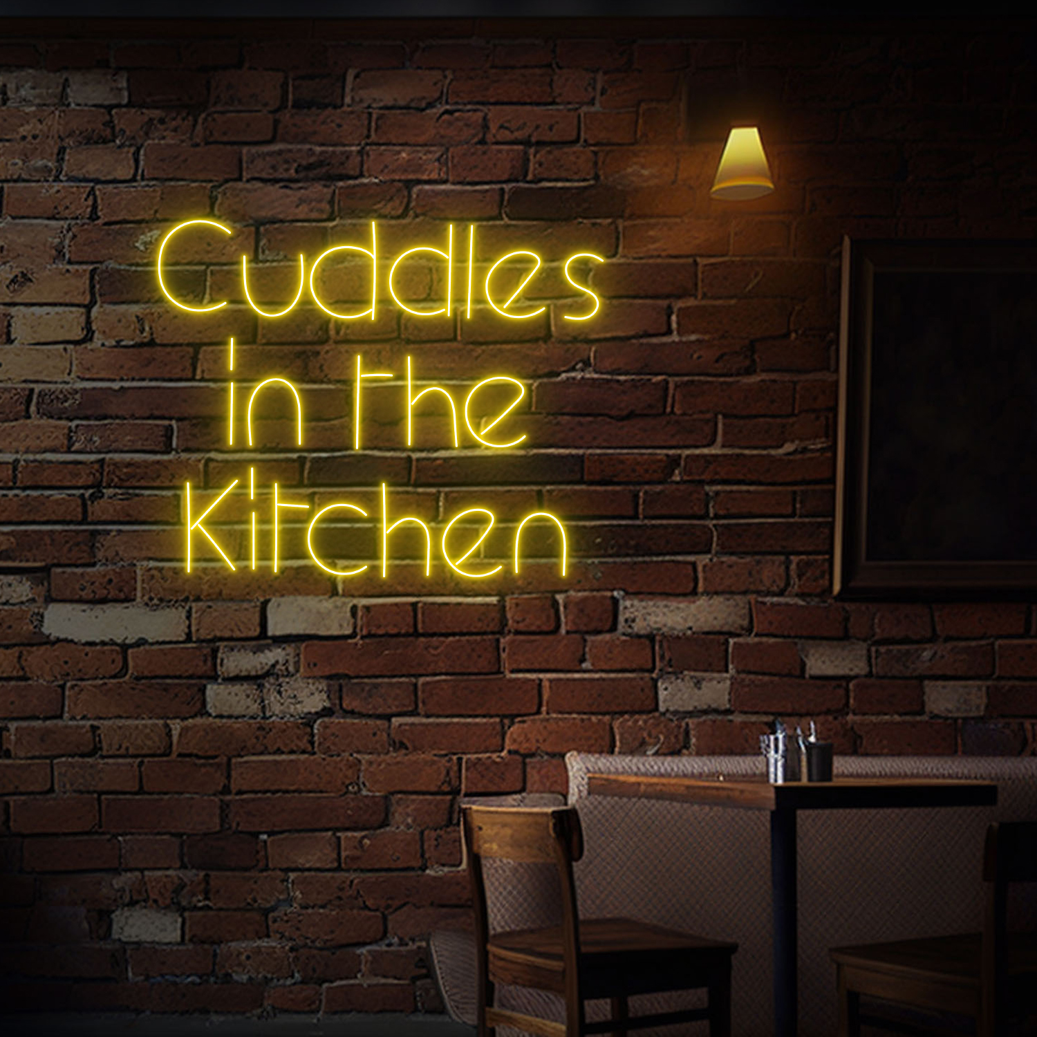 Cuddles In The Kitchen Neon LED Sign Restaurant Wall Art Decor