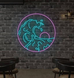 Sun Wave Neon Signs Retro Led Sign Room Decor