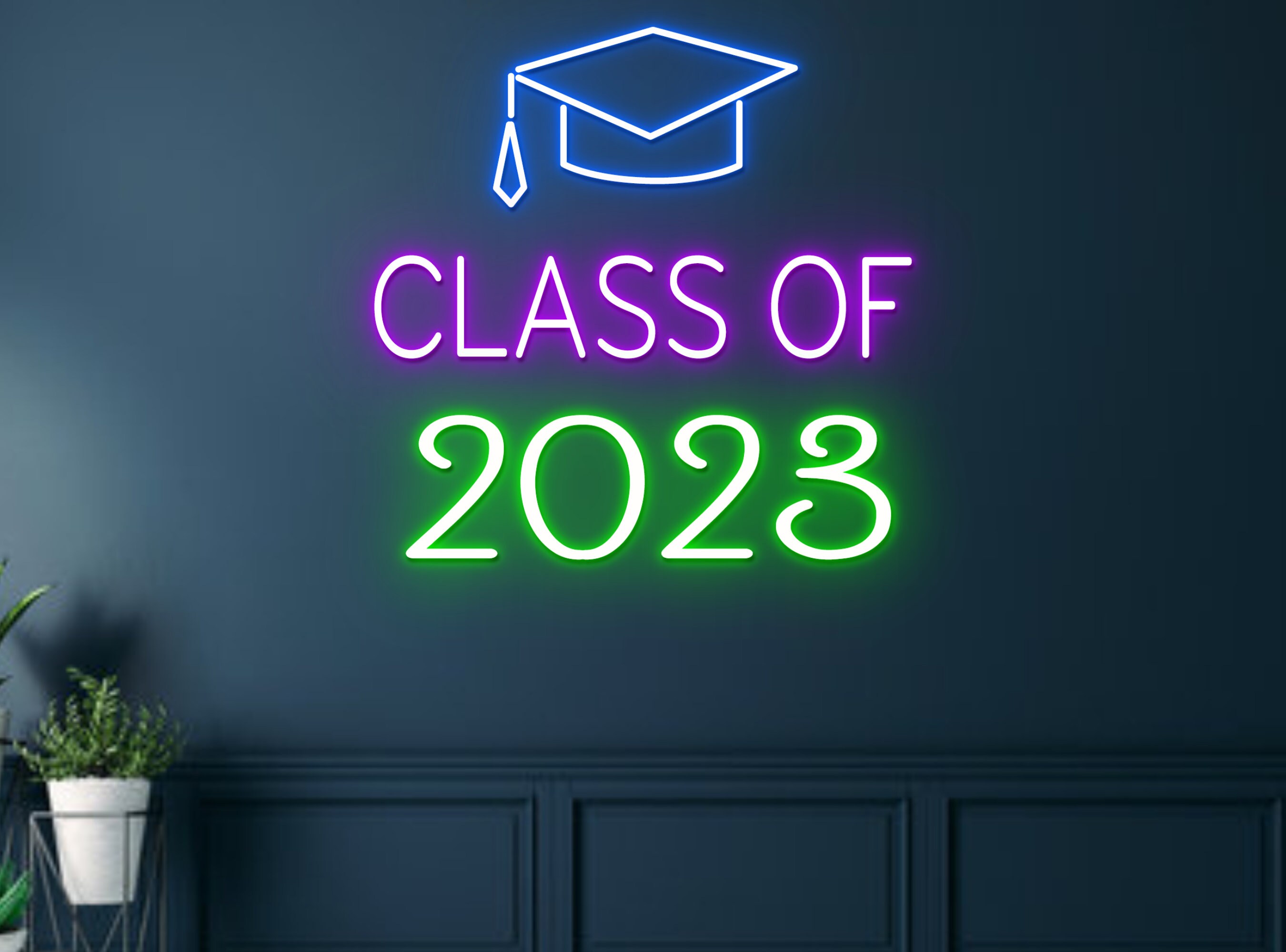 Class Of 2023 Graduates Cap Hat Neon Sign