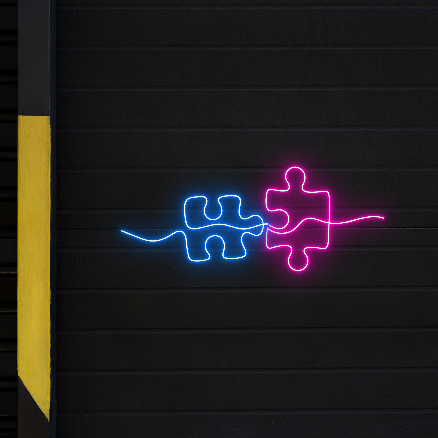 Puzzle Neon Sign Line Art Wall Decor