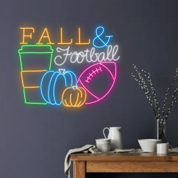 Fall and Football Neon Sign Football Club Store Wall Decor