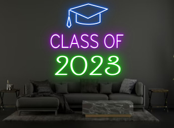 Class Of 2023 Graduates Cap Hat Neon Sign