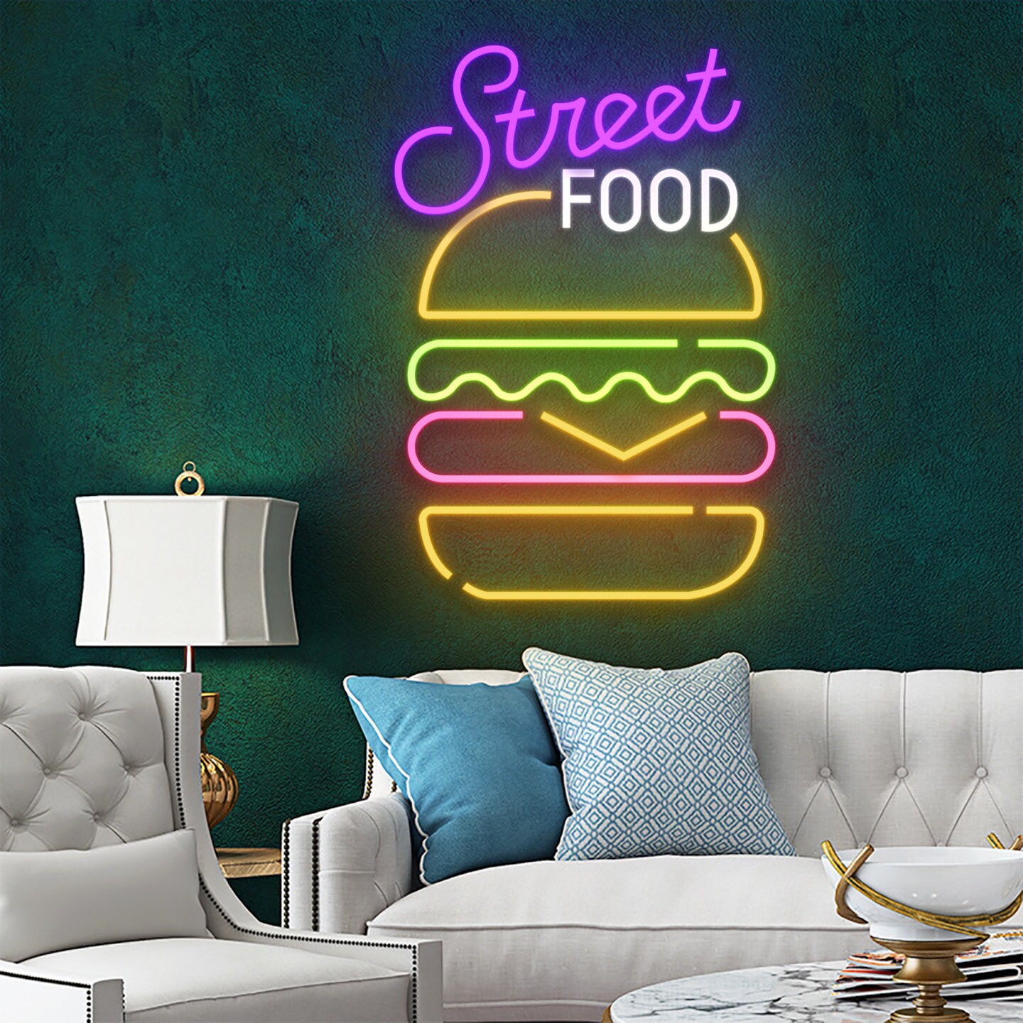 Street Food Neon Sign Kitchen Room Decor