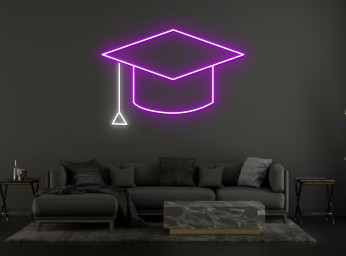 Graduates Cap Hat Academic Cap Neon Sign