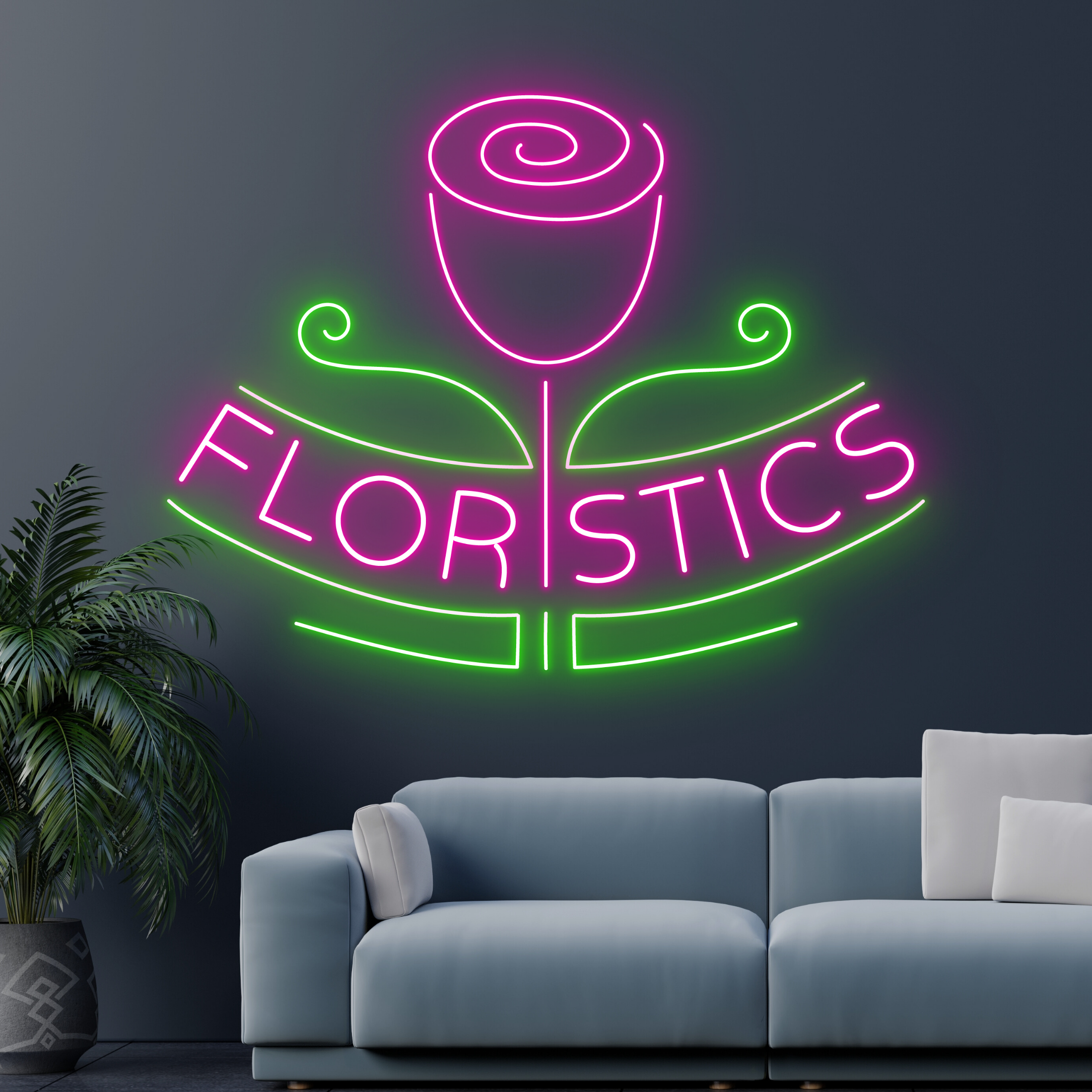 Floristics Neon Signs Flower Shop Wall Decor