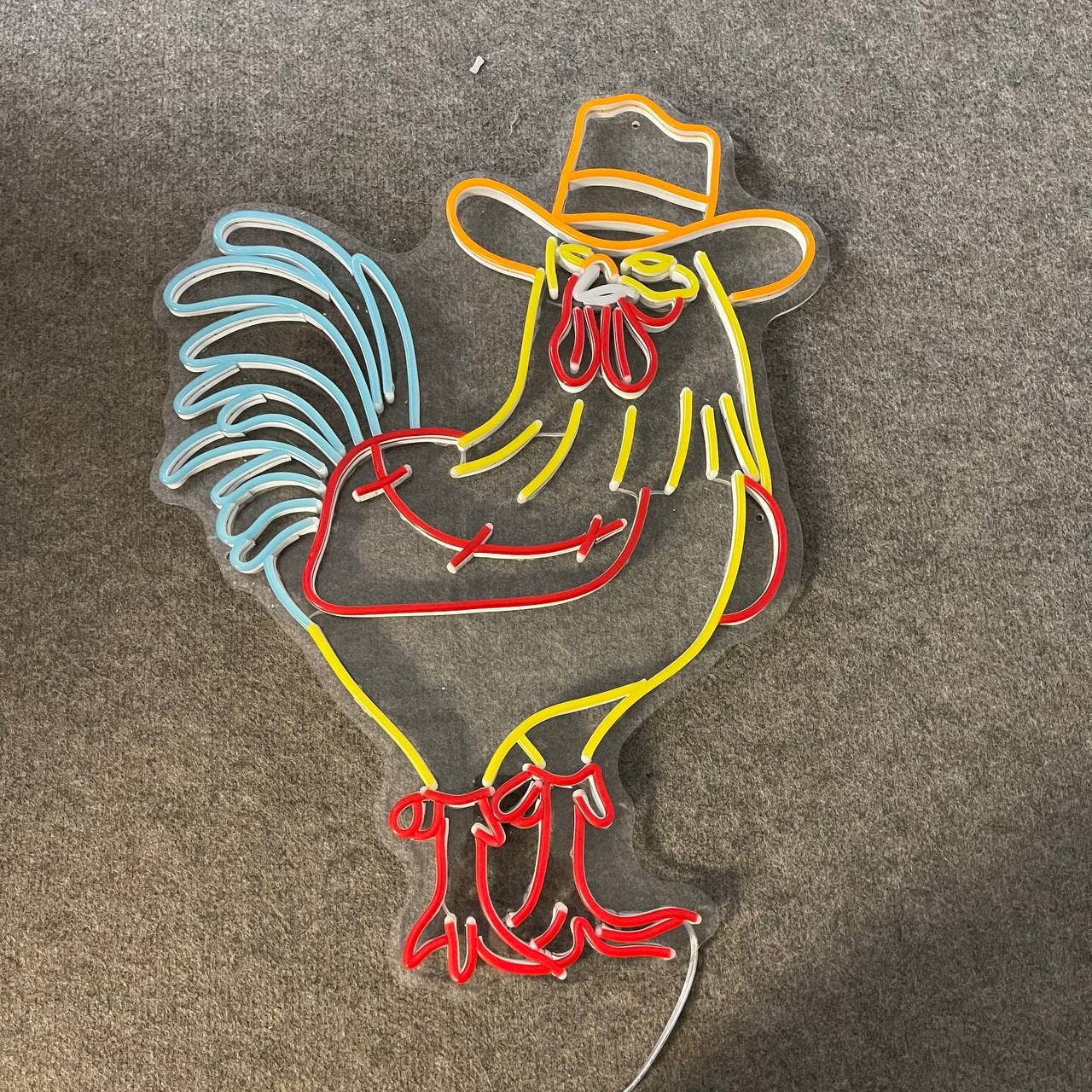 Chicken Cowboy Neon Sign Turkey Thanksgiving Farm Wall Decor