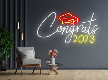 Congrats 2023 Graduates Cap Hat Neon Sign