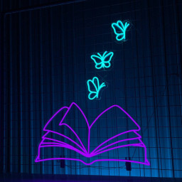 Book and Butterflies Neon Sign Classroom Wall Art Decor