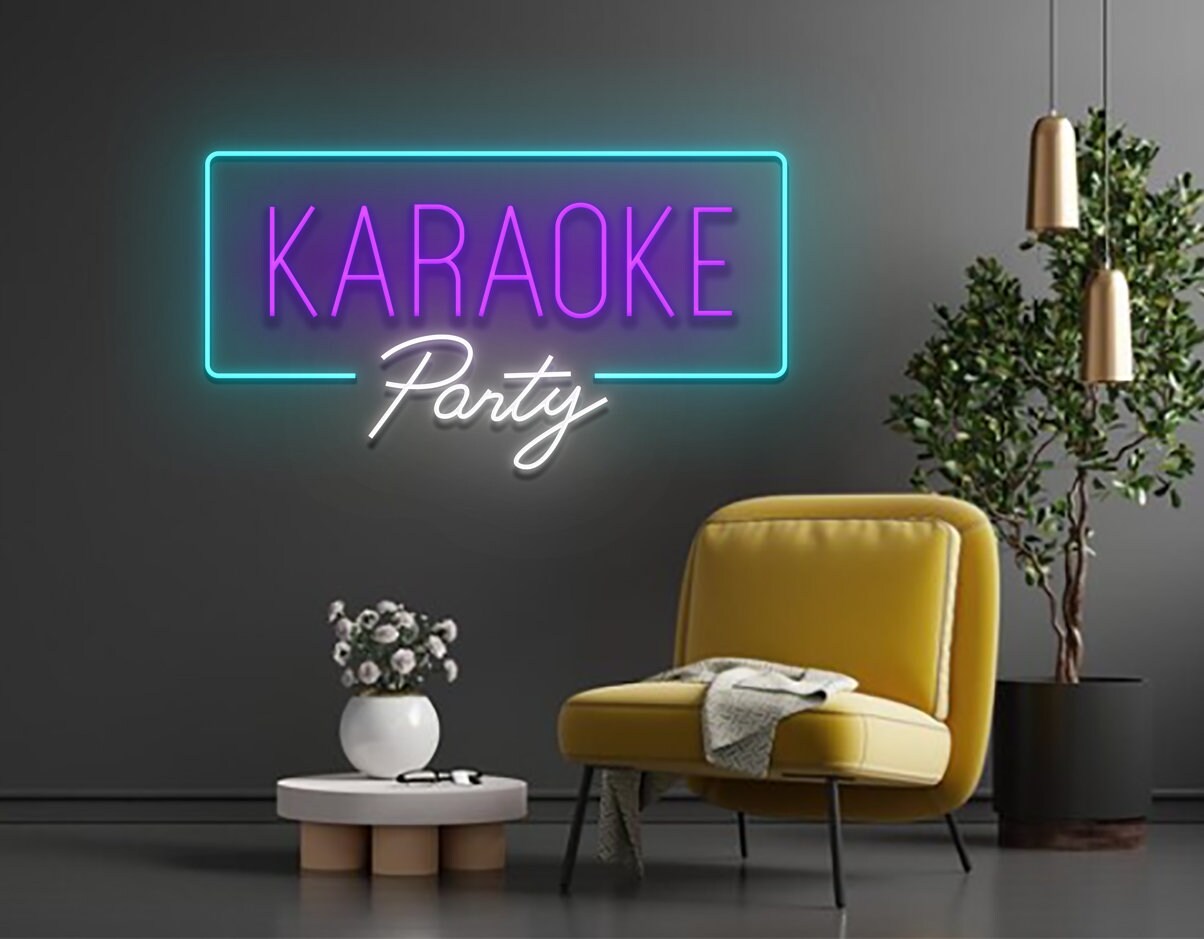 Karaoke Party Night Bar Neon Sign Wall Art Decor Gift