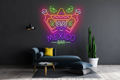 Skull Mexican Bar Neon Sign Bar Pub Wall Decor