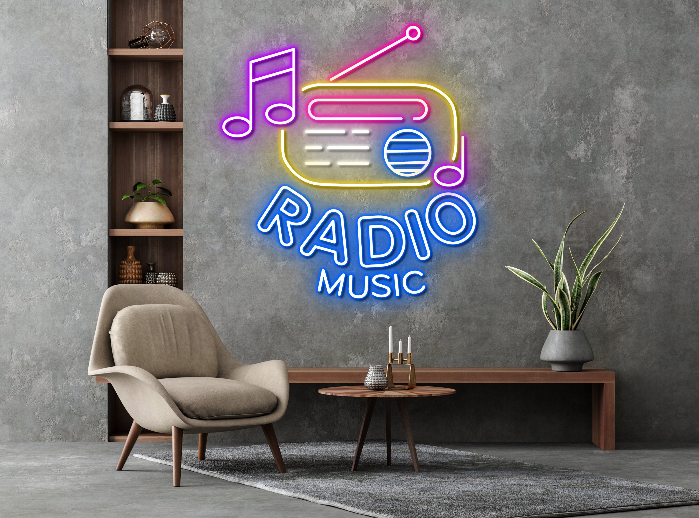 Radio Music Neon Sign Wall Art Signage