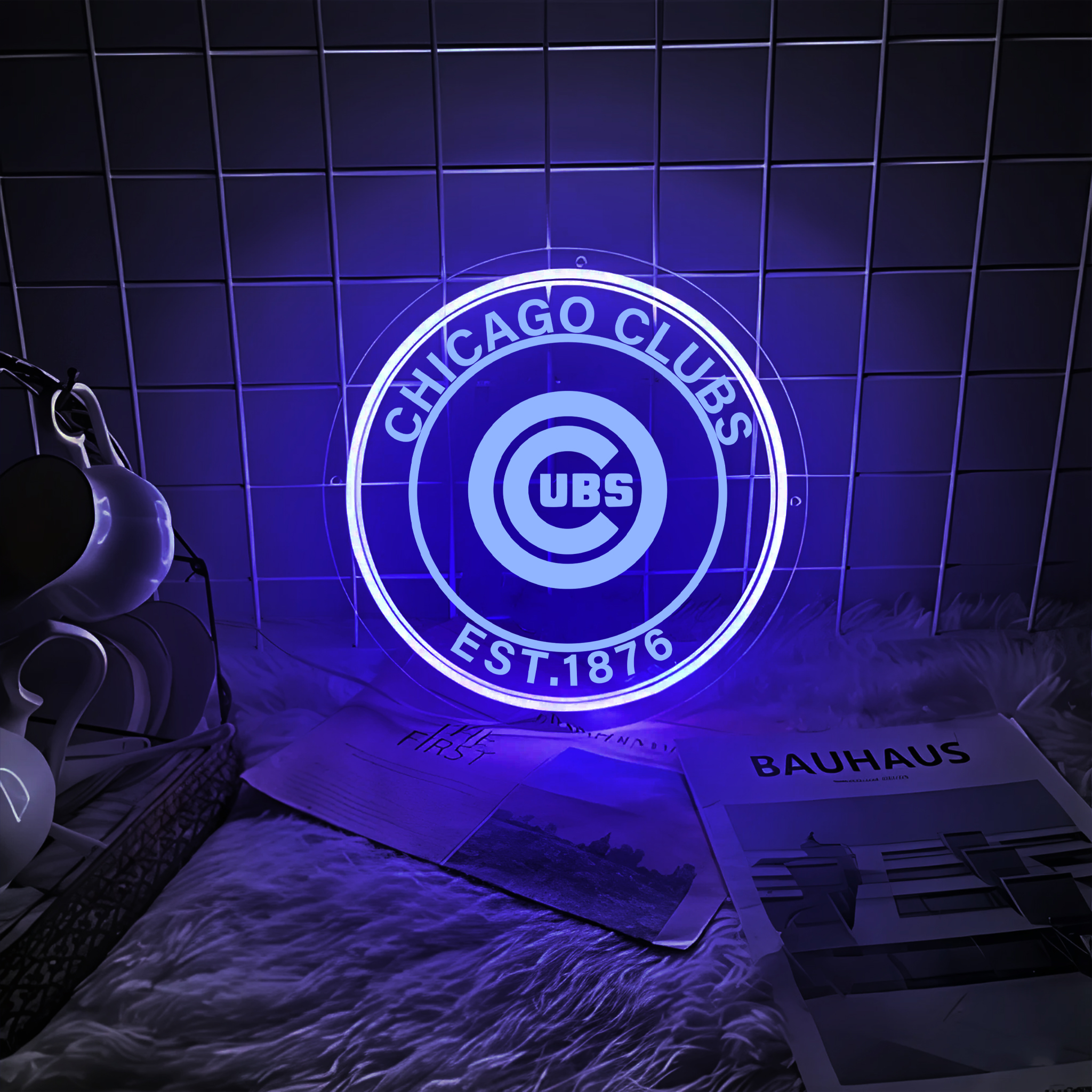 Baseball Chicago Cubs Laser Sign