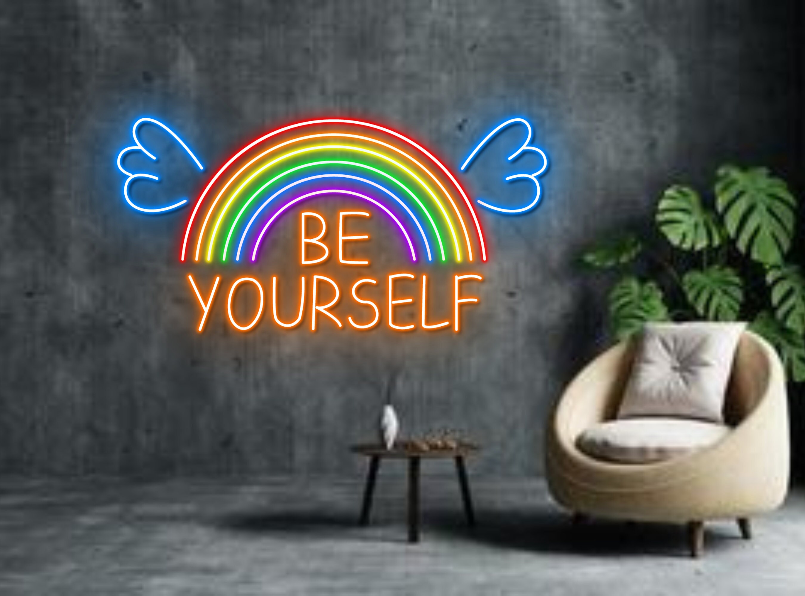 Be Yourself Wings Neon Sign